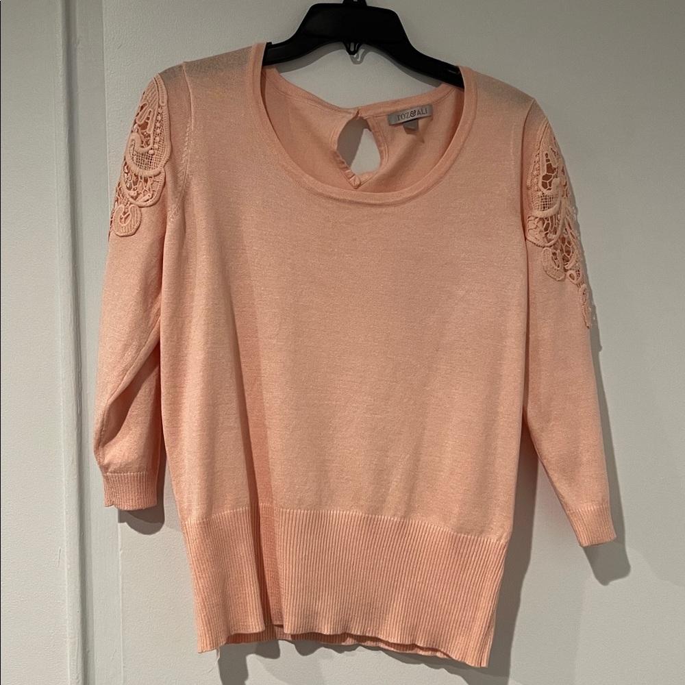 Roz & Ali pink  3/4 sleeve sweater